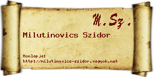 Milutinovics Szidor névjegykártya